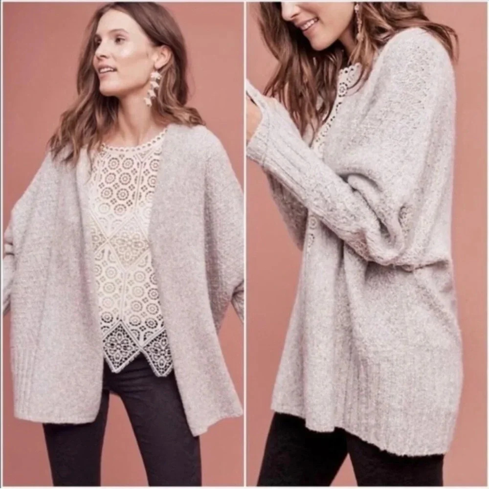Angel of the North Anthro Alpaca Knit Cardigan Size Small